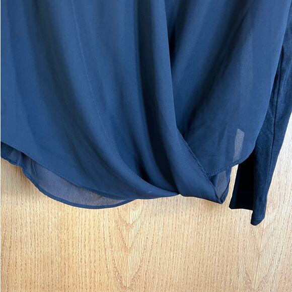 BKE Red, wrap waist V-neck blouse, women's size L - Picture 2 of 4